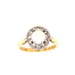 Pre Owned 18ct Opal and Diamond Cluster Ring ZX33